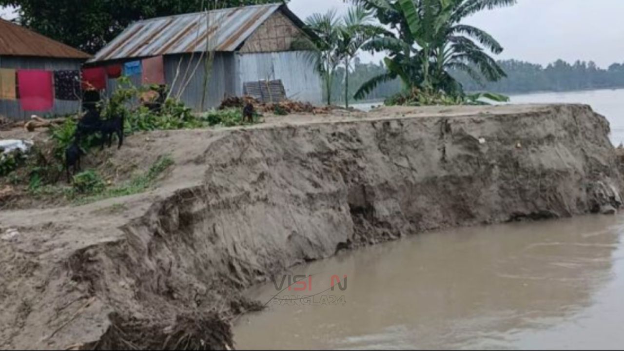 কুড়িগ্রামে ব্রহ্মপুত্র নদের ভয়াবহ ভাঙ্গনে গৃহহীন সাত শতাধিক পরিবার