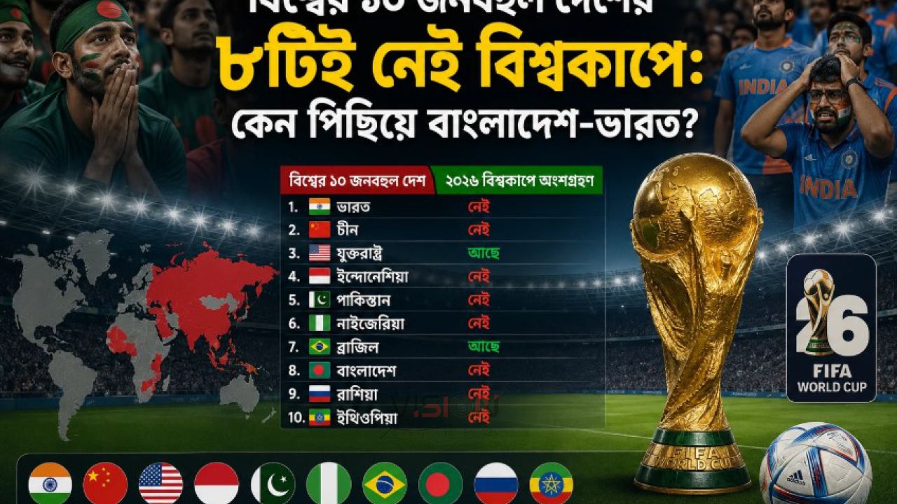 বিশ্বের ১০ জনবহুল দেশের ৮টিই নেই বিশ্বকাপে