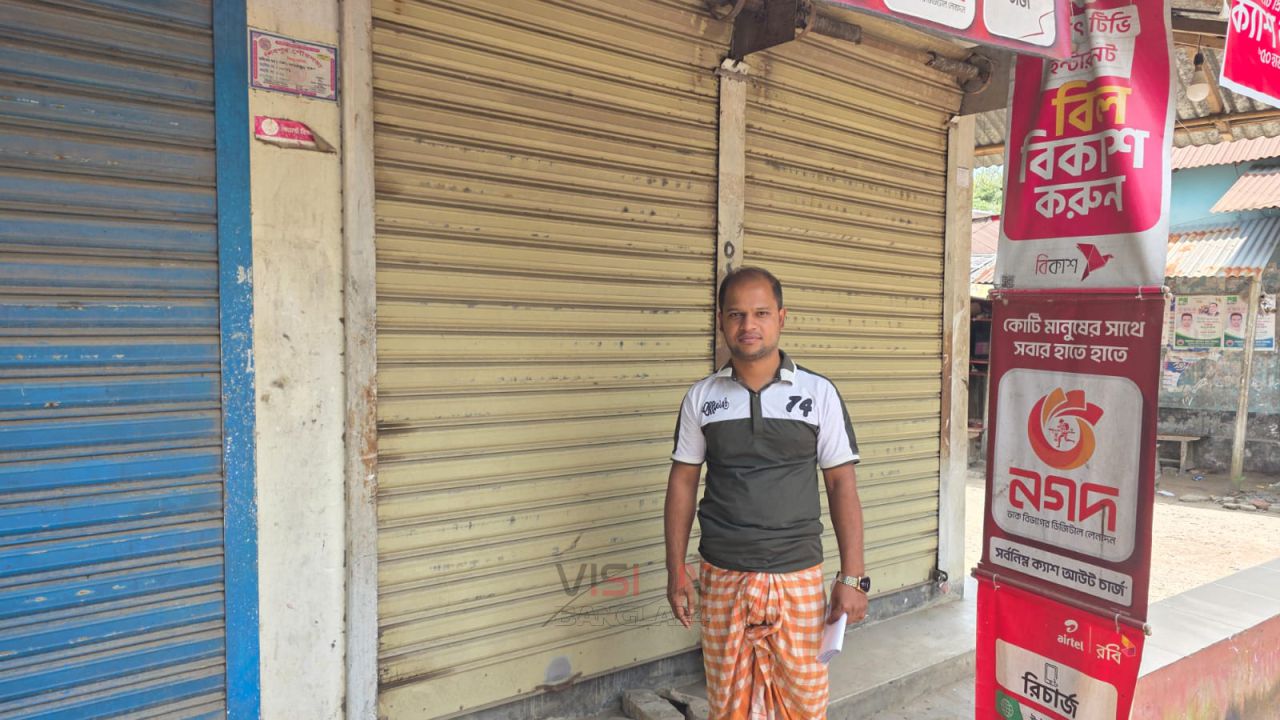 দোকান তালাবদ্ধ, নগদ ৮ লক্ষাধিক টাকা ছিনতাই ও প্রাণনাশের হুমকি