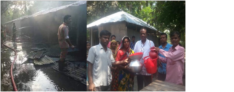 নীলফামারীর ডিমলায় আশ্রায়ণ প্রকল্পে অগ্নকিান্ড: ৫টি পরিবারের সবকছিু আগুনে ভষ্মভিূত