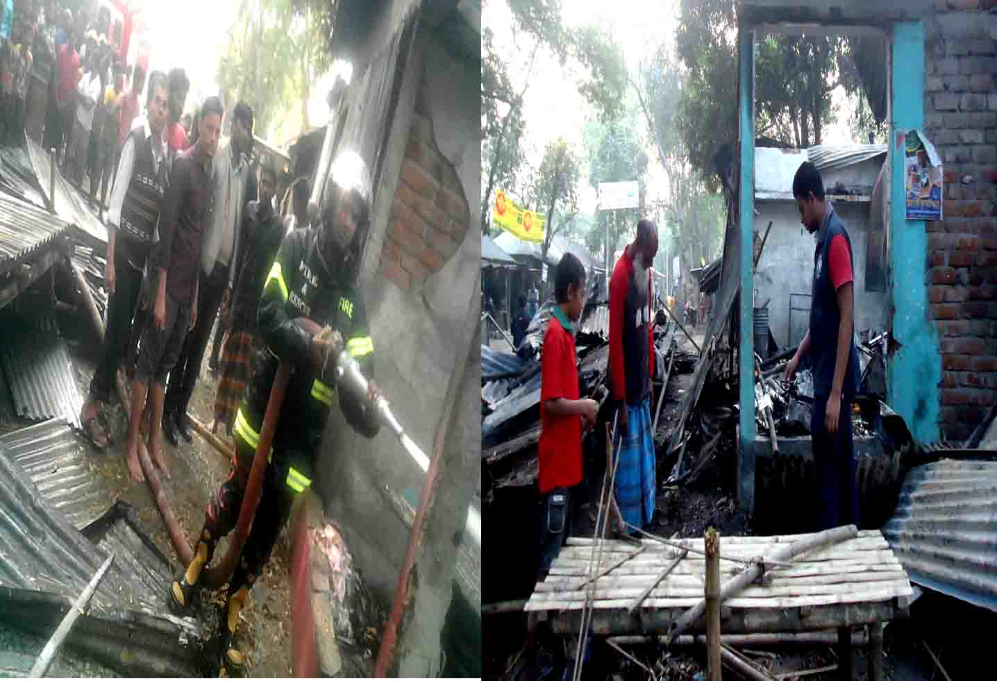 ডিমলায় আগুনে দোকান পুড়ে ছাই