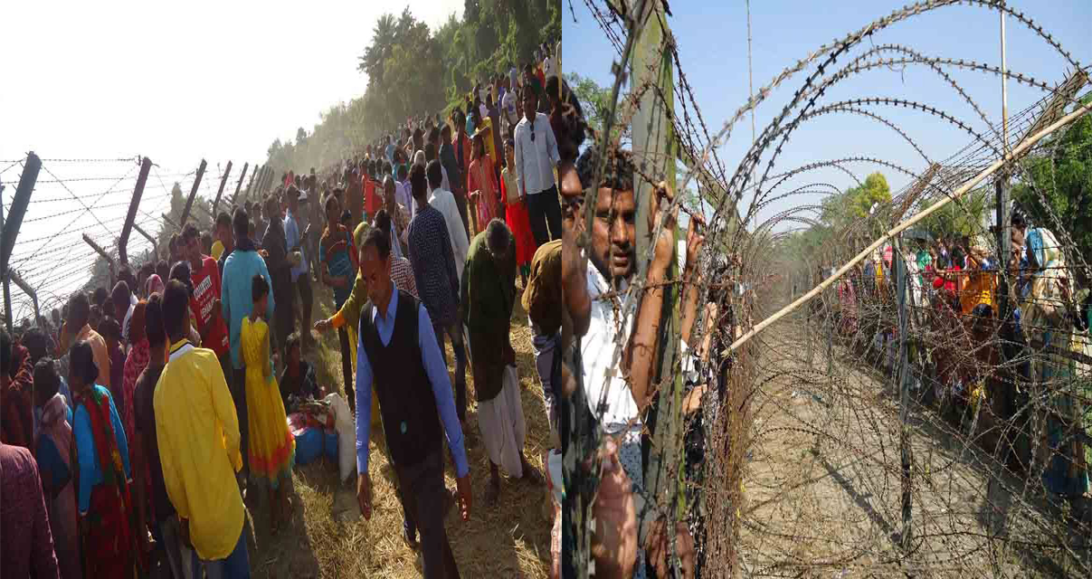 কাঁটাতার একে অপরের আলিঙ্গন আঁটকাতে পারলেও আঁটকাতে পারেনি চোখের অশ্রু!