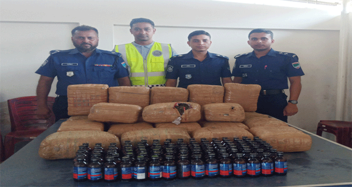 বেনাপোলে ১০০ বোতল ফেন্সিডিল ও ৪৮ কেজি গাঁজা উদ্ধার