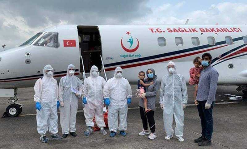 এয়ার অ্যাম্বুলেন্সে ঢাকা থেকে চার করোনা রোগীকে সরিয়ে নিল তুরস্ক