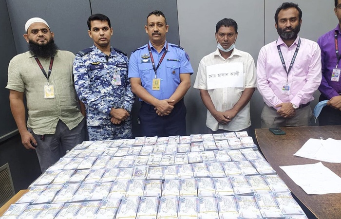শাহজালালে ১২ কোটি টাকা সমমূল্যের বিদেশি মুদ্রা জব্দ