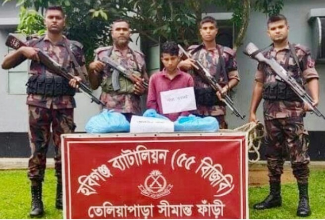 মাধবপুরে বিজিবি’র পৃথক অভিযানে ৭ কেজি গাঁজা উদ্ধার, গ্রেপ্তার ১