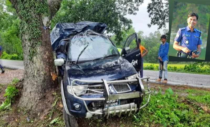 গাছের সঙ্গে পুলিশের গাড়ির ধাক্কায় এসআই নিহত, আহত ৮