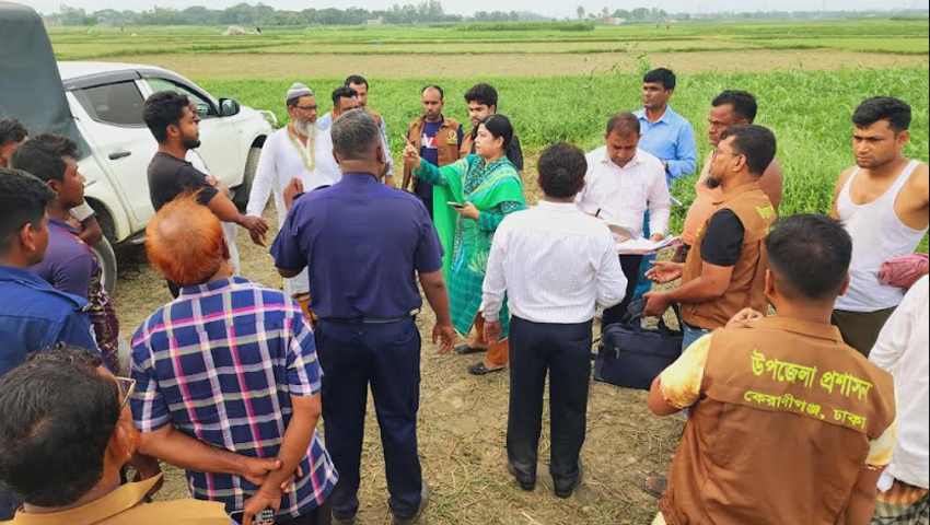 কেরানীগঞ্জে সরকারি জমিতে অবৈধভাবে মাটি কাটায় ৪ জনকে কারাদণ্ড