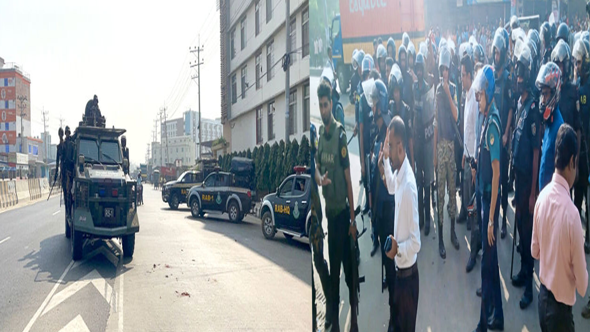 গাজীপুরে পুলিশ-শ্রমিক ধাওয়া-পাল্টা ধাওয়া