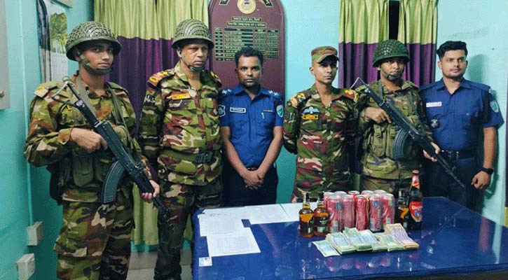 সিলেটে যৌথবাহিনীর অভিযানে টাকাসহ মদের চালান উদ্ধার