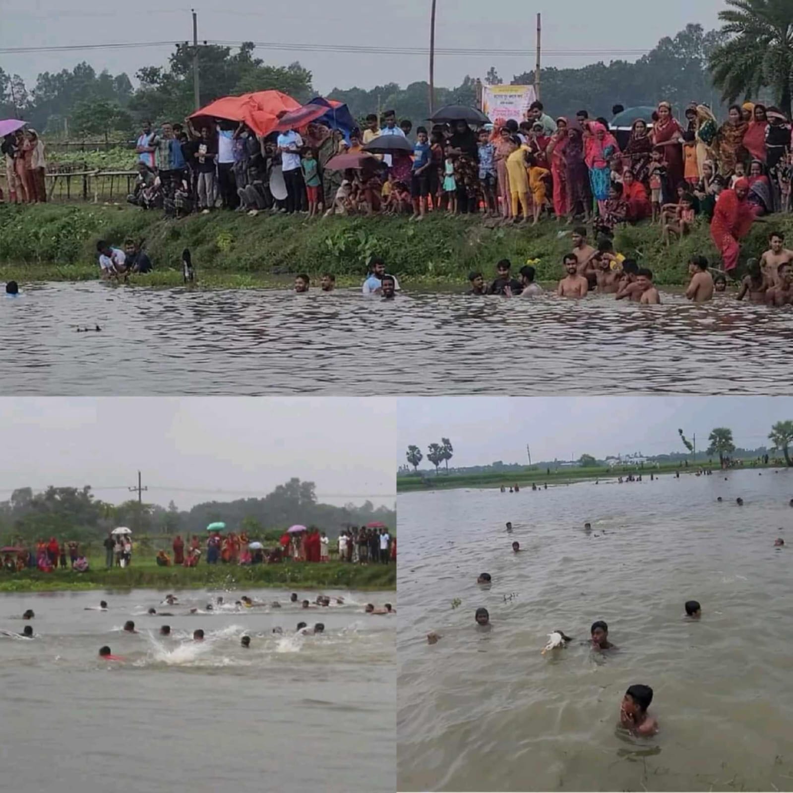 নওগাঁর ঐতিহ্যবাহী হাঁস ধরা প্রতিযোগিতা অনুষ্ঠান অনুষ্ঠিত