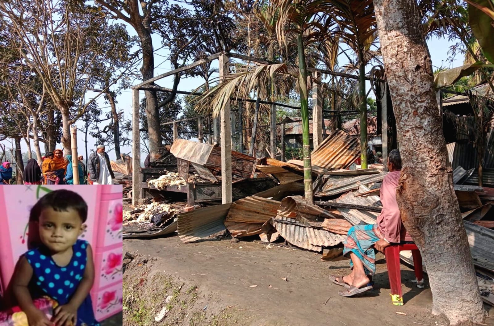 কুড়িগ্রামে তালাবদ্ধ ঘরে আগুনে পুড়ে শিশুর মৃত্যু
